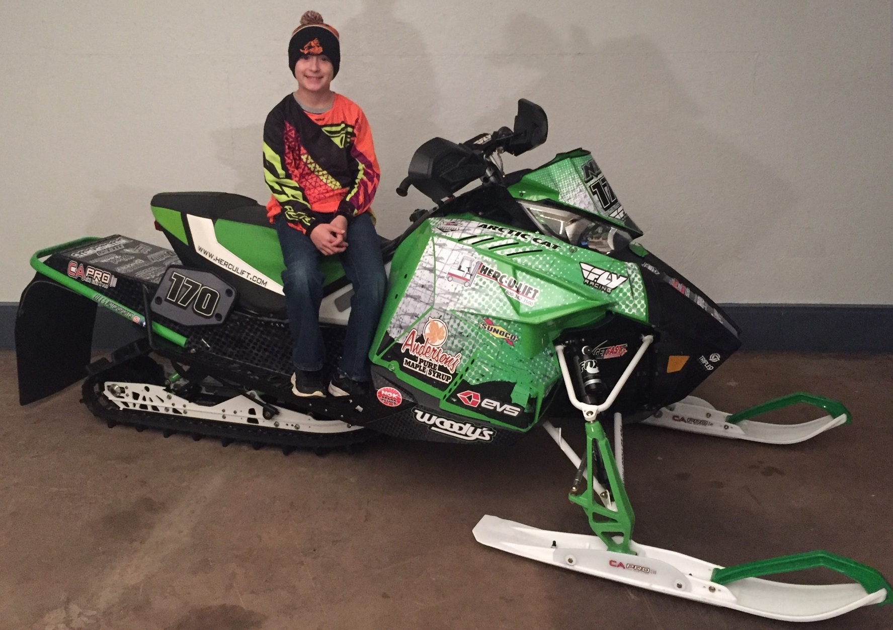 Neil Dees on his 2015 / 2016 Arctic Cat Race Sled.